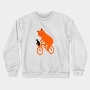 Happy go Lucky Cat 3R ride to the moon Crewneck Sweatshirt